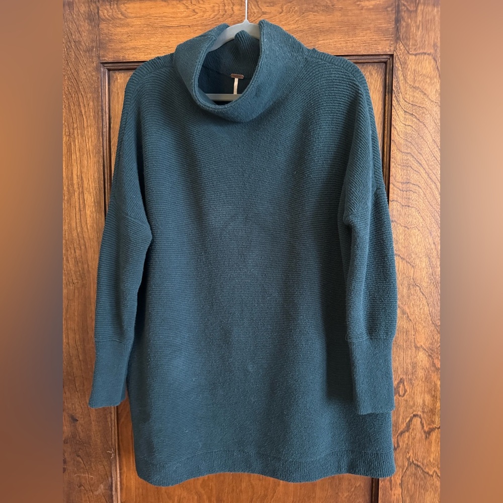 Free People Dark Teal Turtleneck Sweater Dress